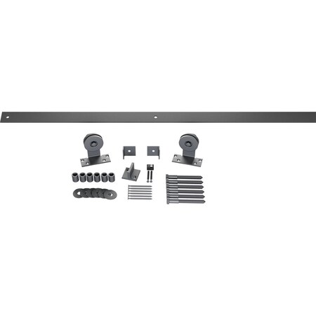Ekena Millwork Economy Straight Top Barn Door Hardware Set & Silent Rollers for 1 3/8" to 1 3/4" Doors GB6008HTM48SM
